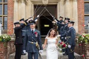 An RAF military wedding in Hampshire at Melchet Court by award winning wedding photographer Martin Bell Photography