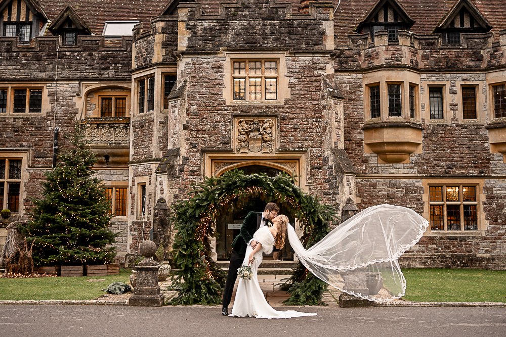 Rhinefield House Hotel winter wedding photography with Sarah and Will by Hampshire wedding photographer - Martin Bell photography