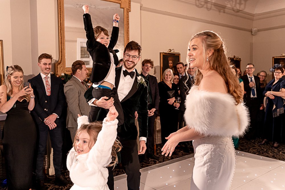 Rhinefield House Hotel winter wedding photography with Sarah and Will by Hampshire wedding photographer - Martin Bell photography