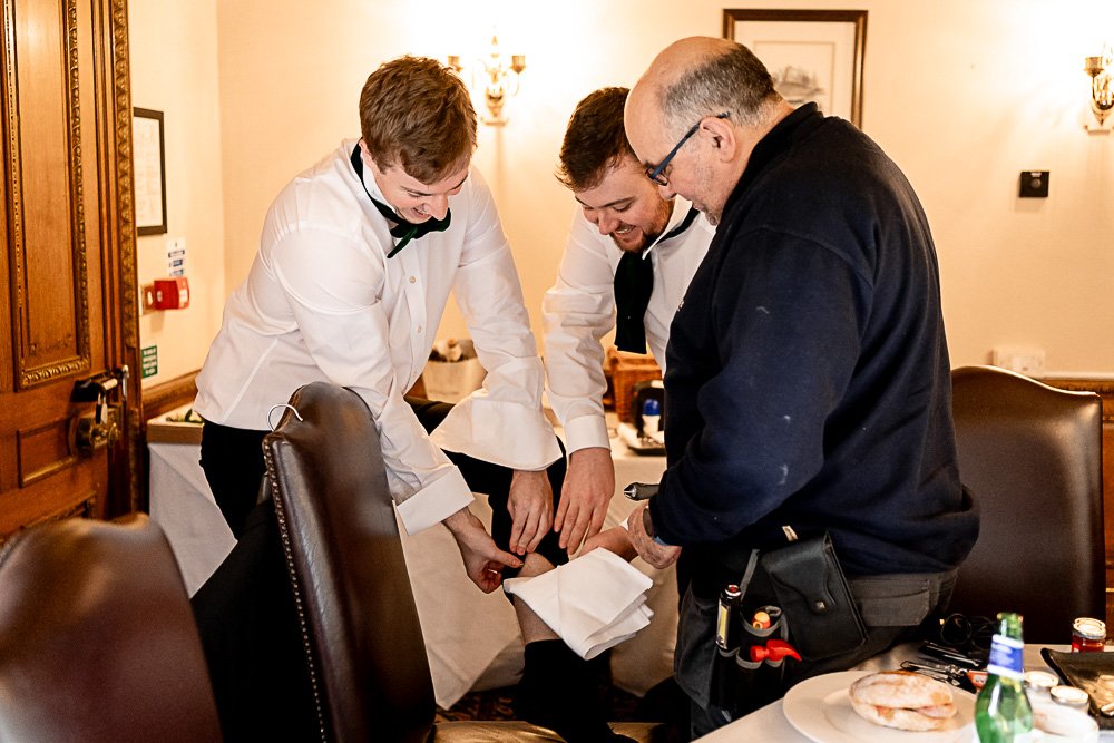 Rhinefield House Hotel winter wedding photography with Sarah and Will by Hampshire wedding photographer - Martin Bell photography