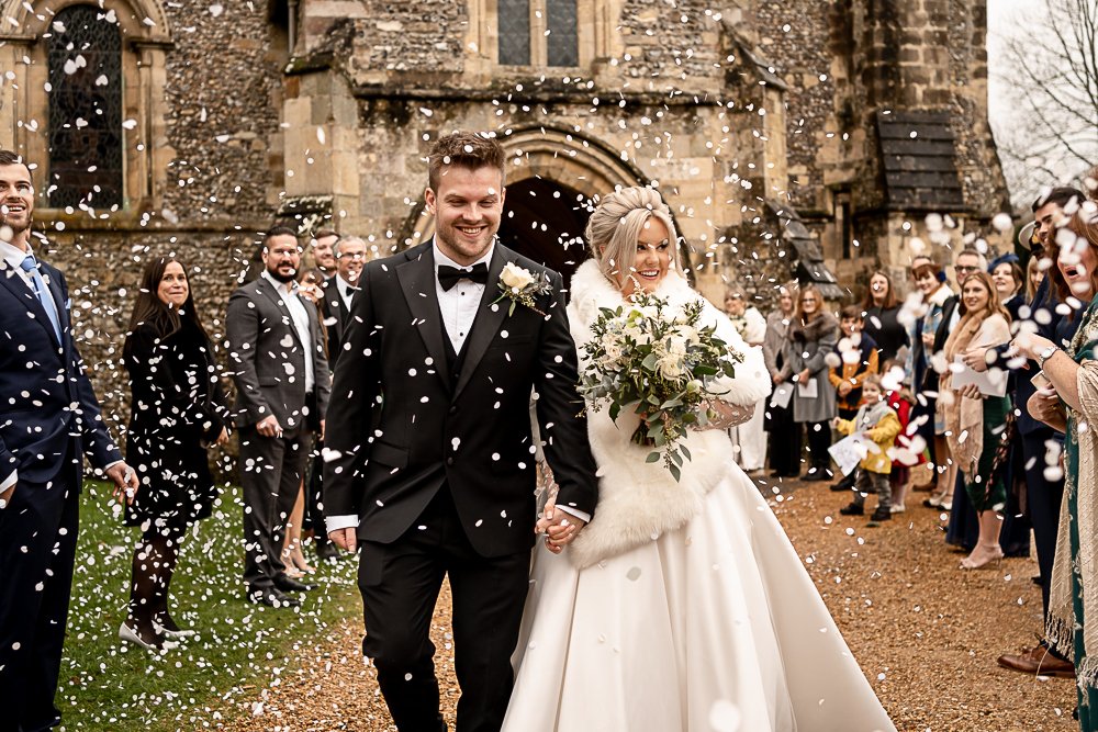 Hospital of St Cross winter wedding - confetti 