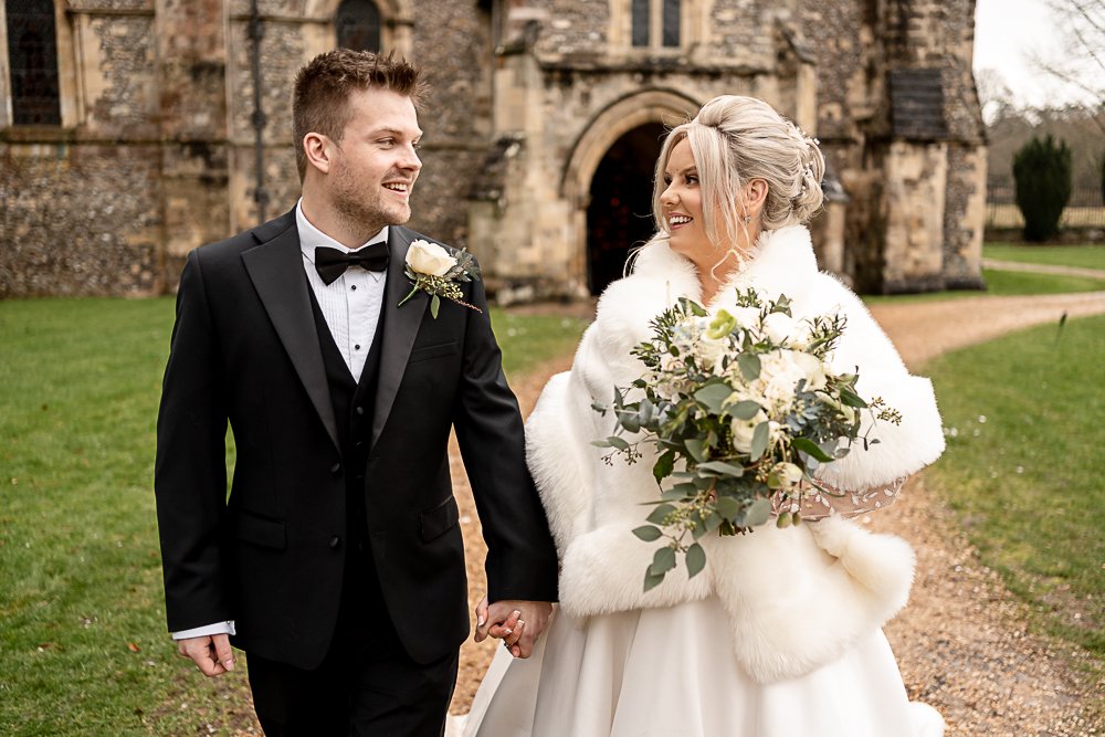 Hospital of St Cross winter wedding photography - couple photos