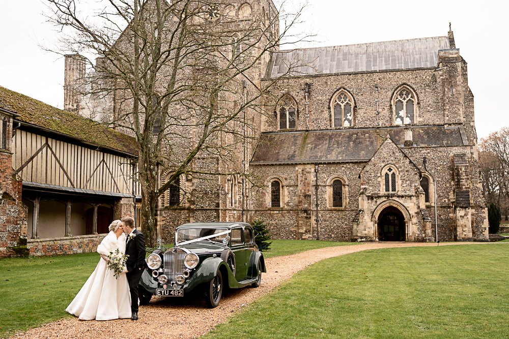 Hospital of St Cross winter wedding photography - Winchester wedding photography 