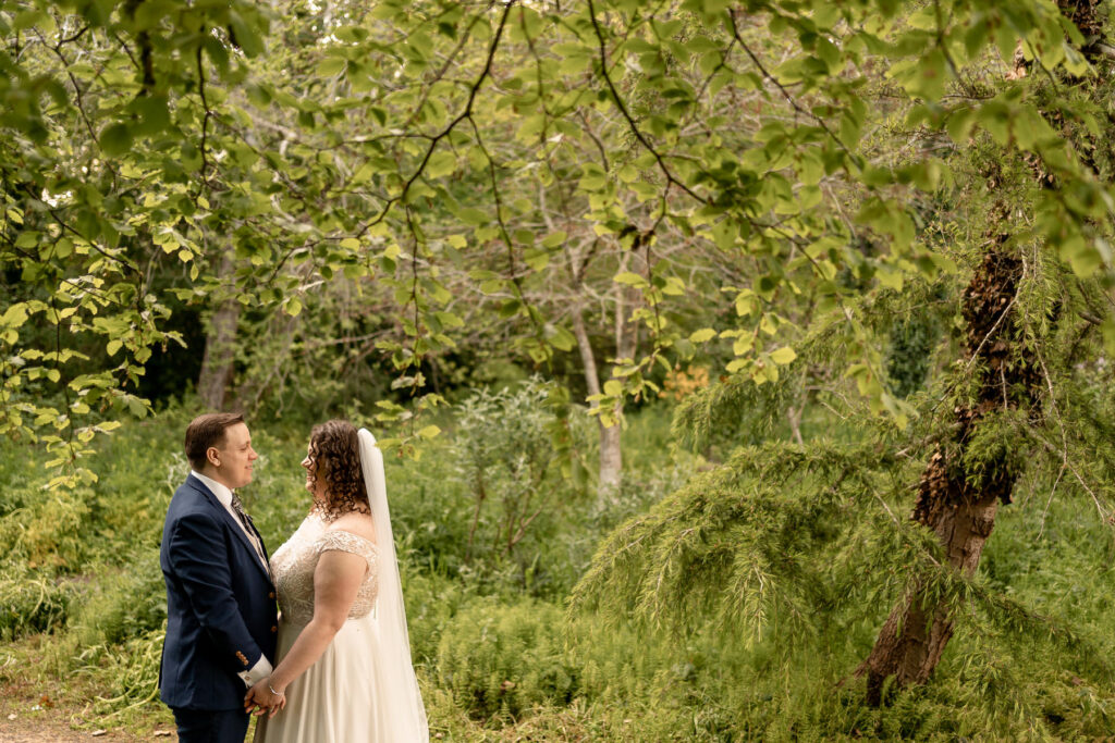 Bride and Groom during their Chewton Glen wedding by Chewton Glen wedding photographer Martin Bell Photography