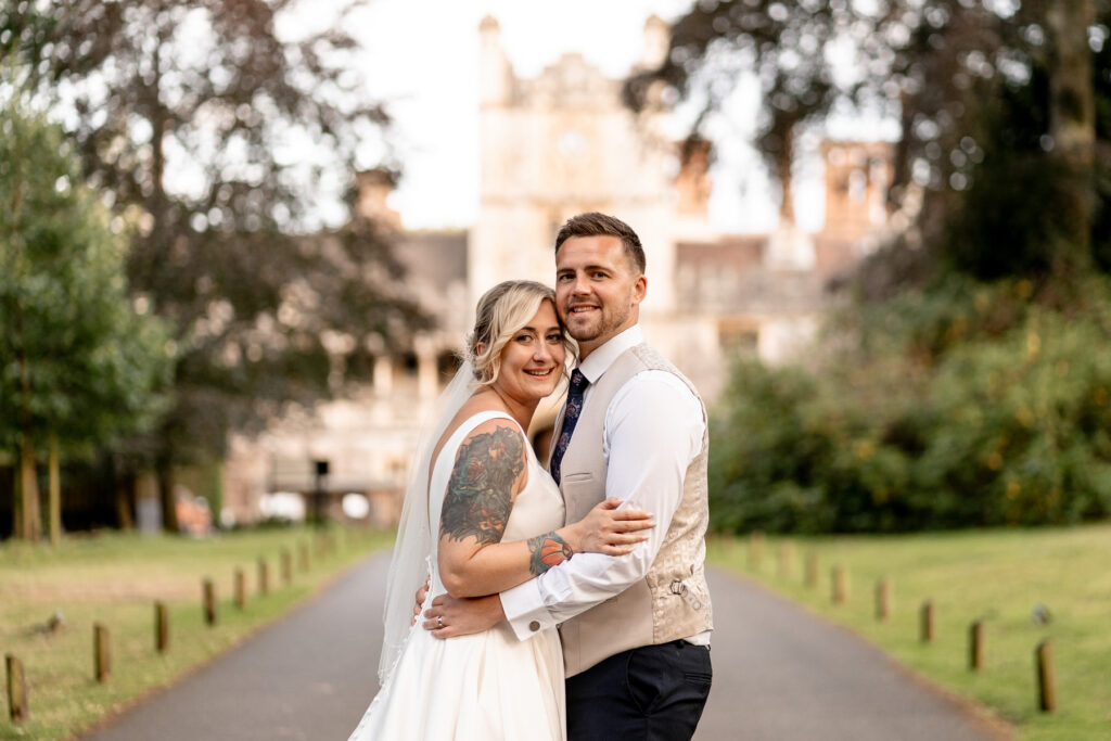 Couple portrait - Rhinefield House Hotel Wedding photographer for Ellie and Sam 