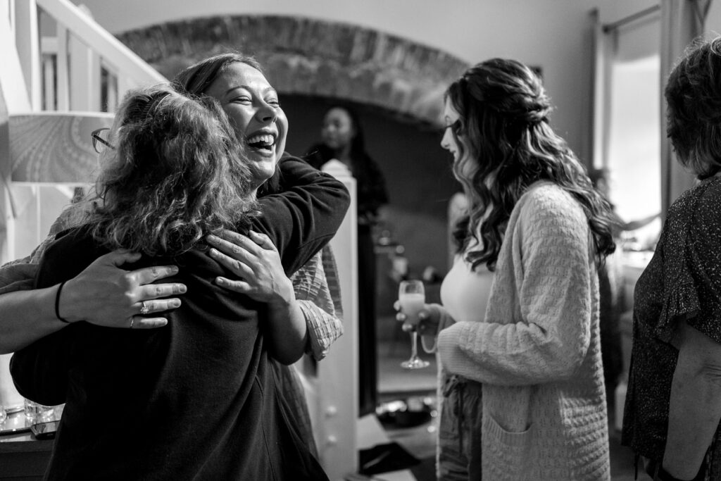 Natural candid wedding photography at The Great Barn Devon