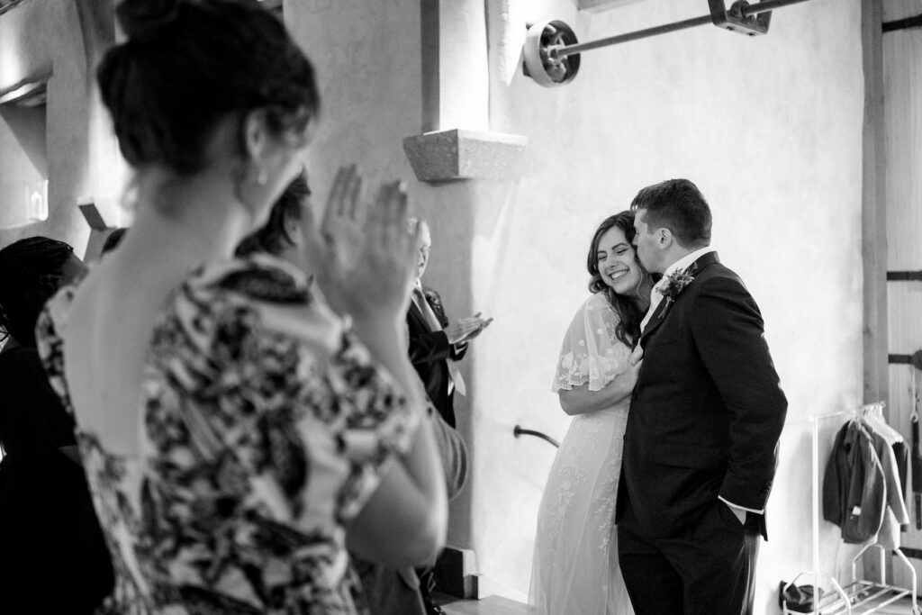 Natural candid wedding photography at The Great Barn Devon
