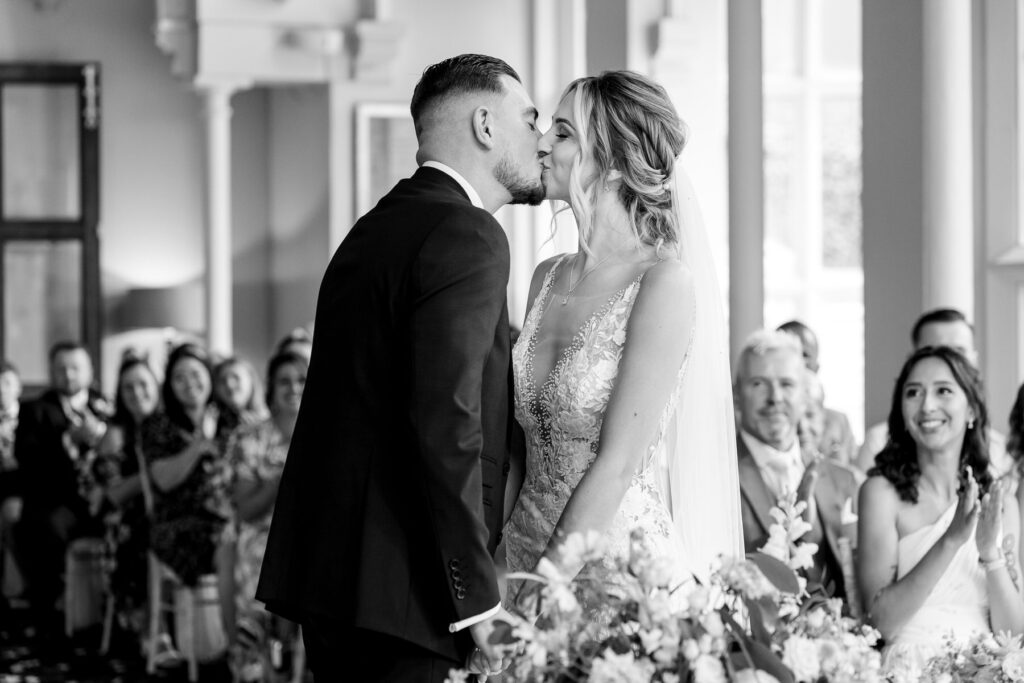 first kiss as Bride and Groom