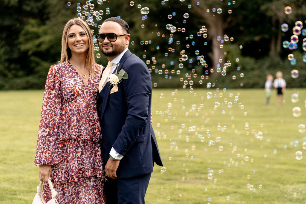 reception drinks at a Summer wedding at Audleys Wood