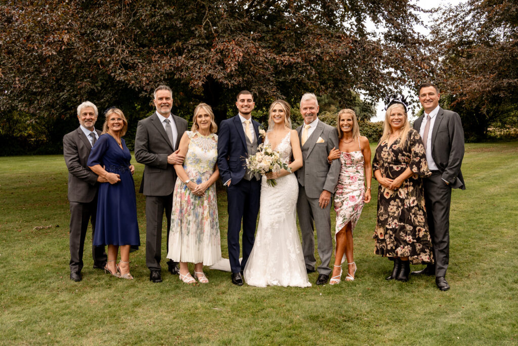 family photos at a Summer wedding at Audleys Wood