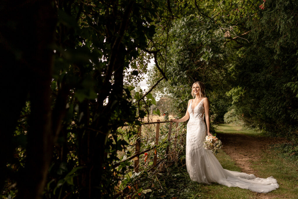 Bride portraits at a Summer wedding at Audleys Wood
