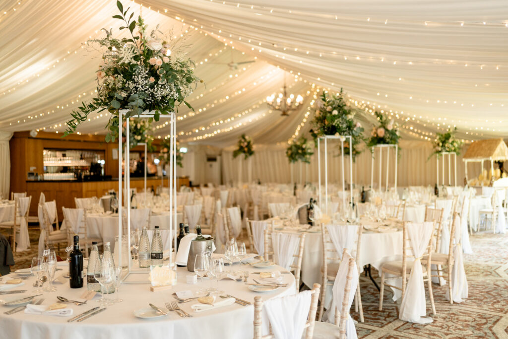 yellow colour scheme at a Summer wedding at Audleys Wood