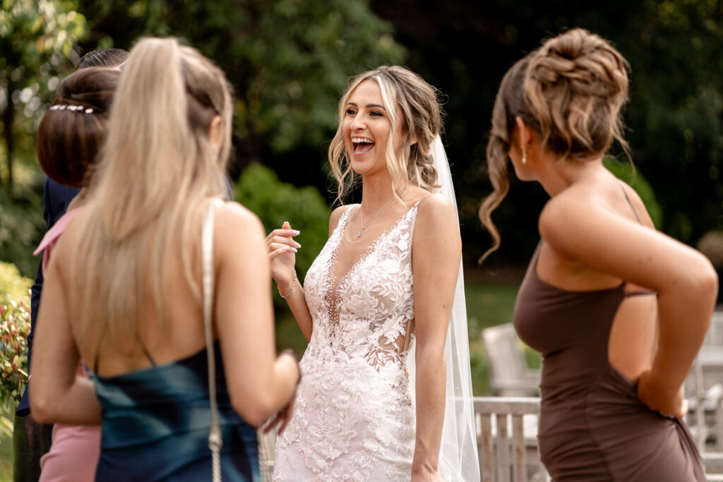 reception drinks at a Summer wedding at Audleys Wood