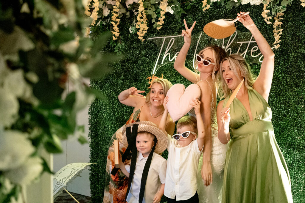 photobooth fun at a Summer wedding at Audleys Wood