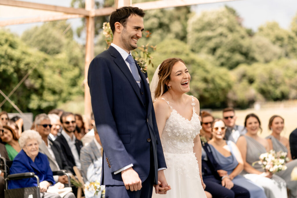 Outdoor wedding ceremony at Pylewell Park