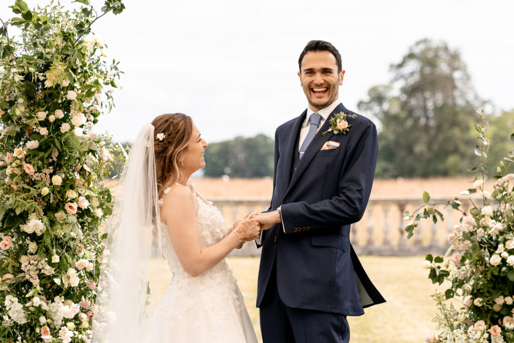 Outdoor wedding ceremony at Pylewell Park